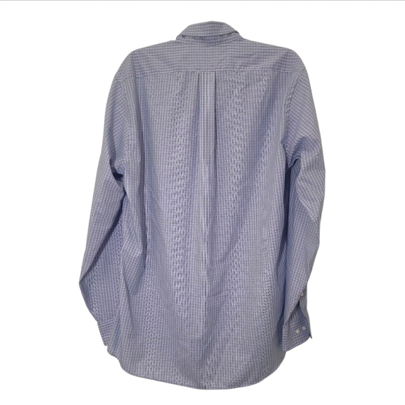 DOCKERS Collar Button Up Iron Free Fitted 15/15-34/35 Blue Dress Shirt - Picture 4 of 6